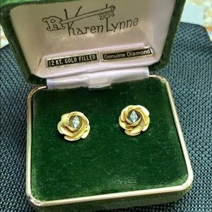 Art Deco Vintage Flower Earrings